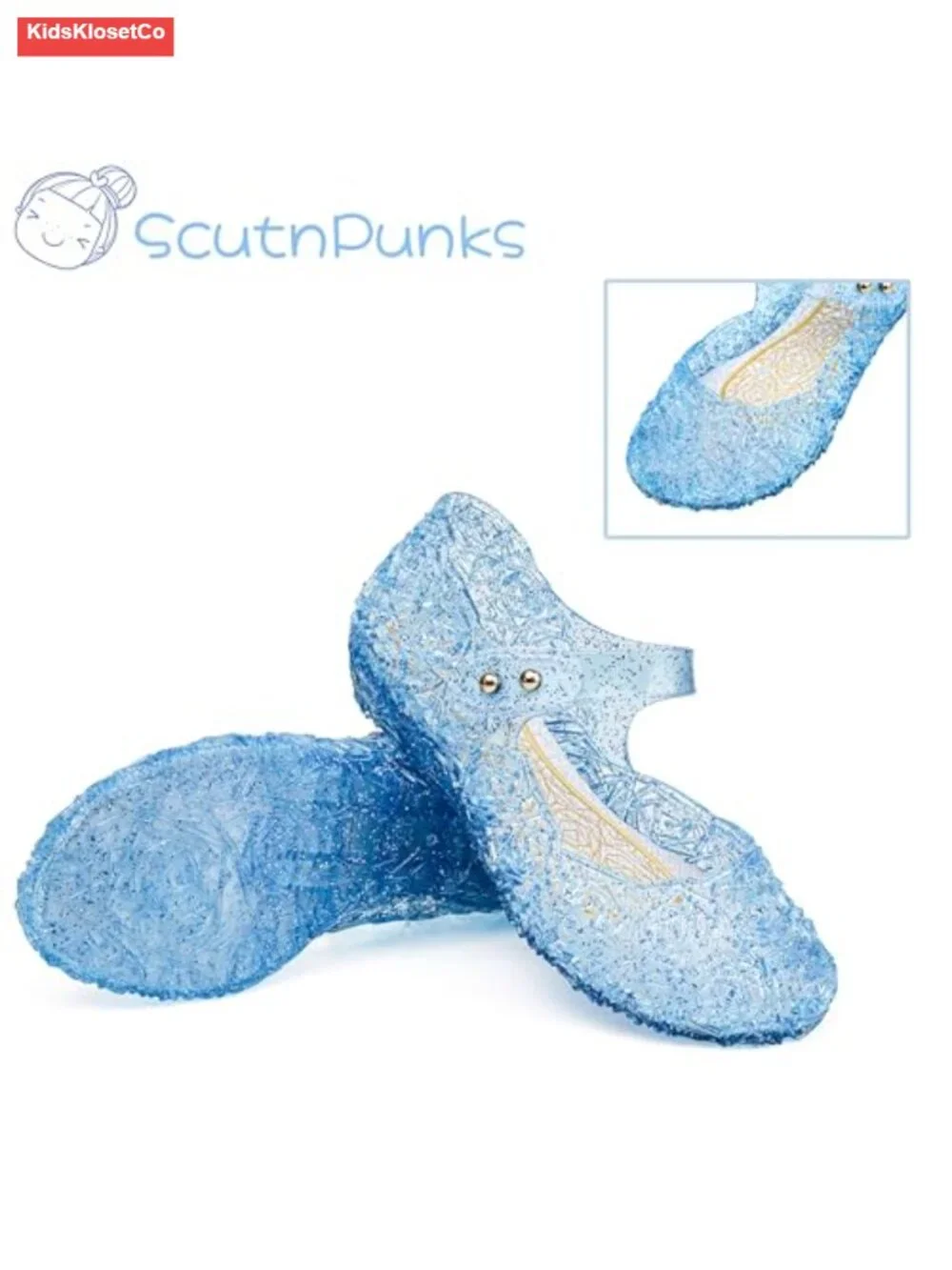 Girls Jelly Sandals with Crystal Upper, Hook-and-Loop Strap, Non-Slip Sole